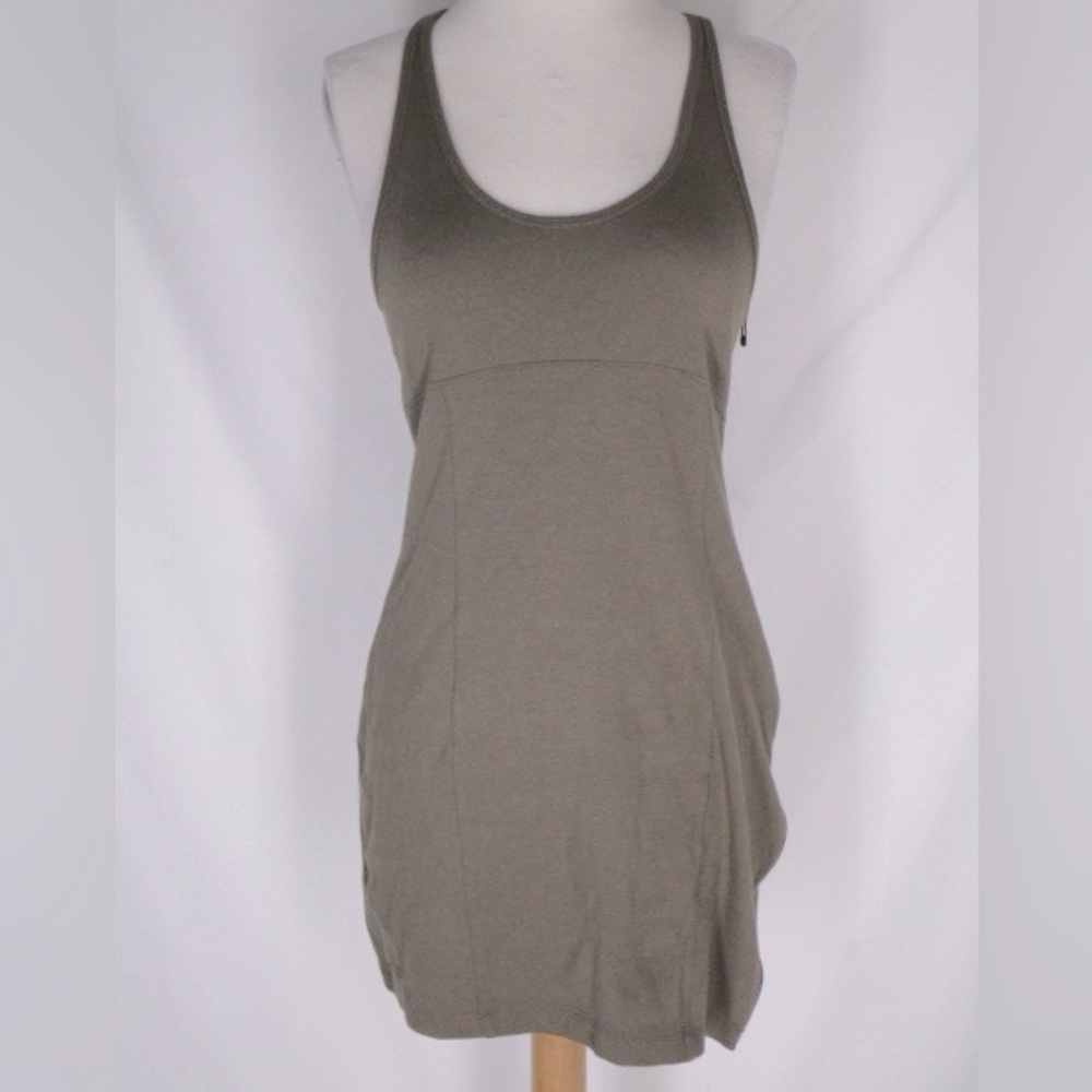 Alexander Wang Khaki Racerback Side Zip Mini Dress